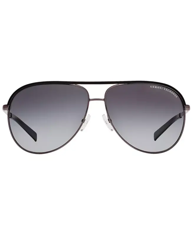 AX Armani Exchange Qutblangan Quyosh ko'zoynaklari, AX AX2002P-GUNMETAL BLACK/GREY GRADIENT POLAR - 4
