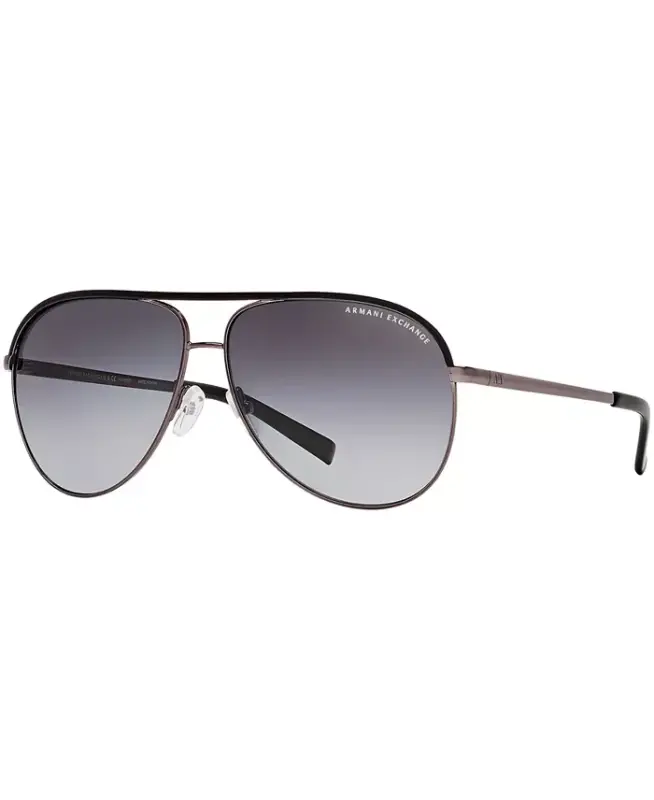 AX Armani Exchange Qutblangan Quyosh ko'zoynaklari, AX AX2002P-GUNMETAL BLACK/GREY GRADIENT POLAR - 1