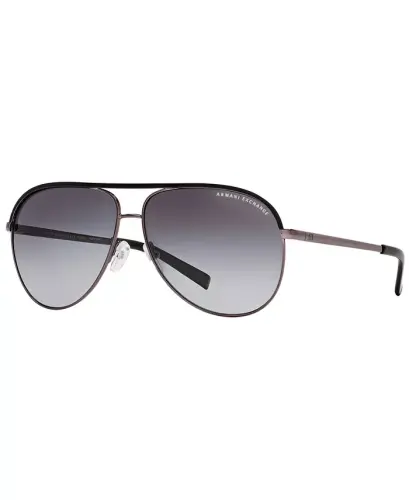 AX Armani Exchange Qutblangan Quyosh ko'zoynaklari, AX AX2002P-GUNMETAL BLACK/GREY GRADIENT POLAR - 3