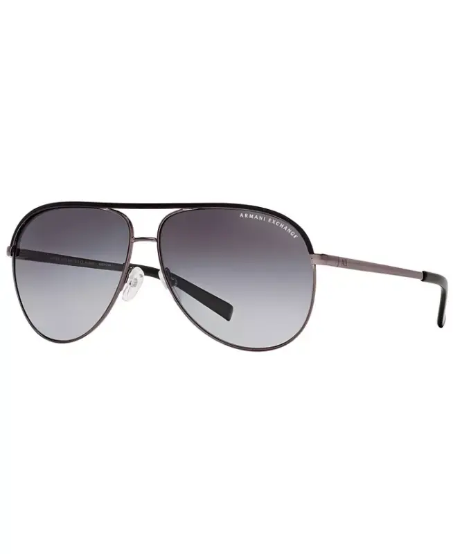 AX Armani Exchange Qutblangan Quyosh ko'zoynaklari, AX AX2002P-GUNMETAL BLACK/GREY GRADIENT POLAR - 3