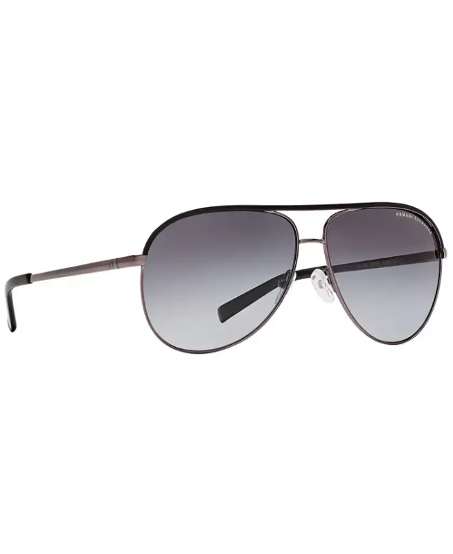 AX Armani Exchange Qutblangan Quyosh ko'zoynaklari, AX AX2002P-GUNMETAL BLACK/GREY GRADIENT POLAR - 5