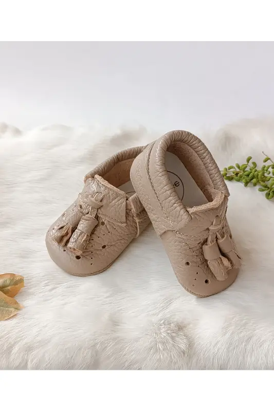 Axel Deri Unisex Chaqaloq Makaseni Sutli Qahva Patik-Sutli Qahva - 4