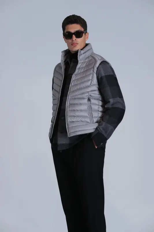 Axel Goose Down Men's Vest Grey-Grey - 1