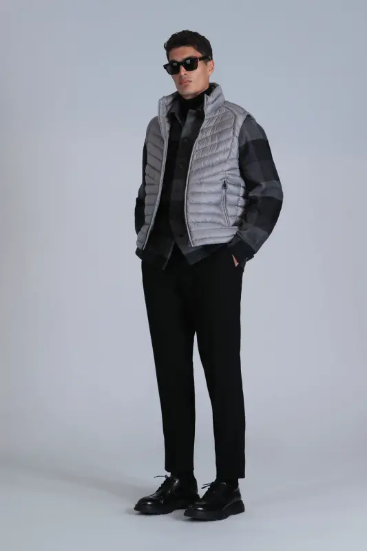 Axel Goose Down Men's Vest Grey-Grey - 2