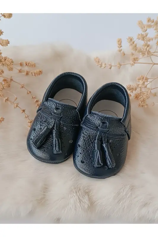 Axel Leather Baby Moccasin Navy-Navy - 9