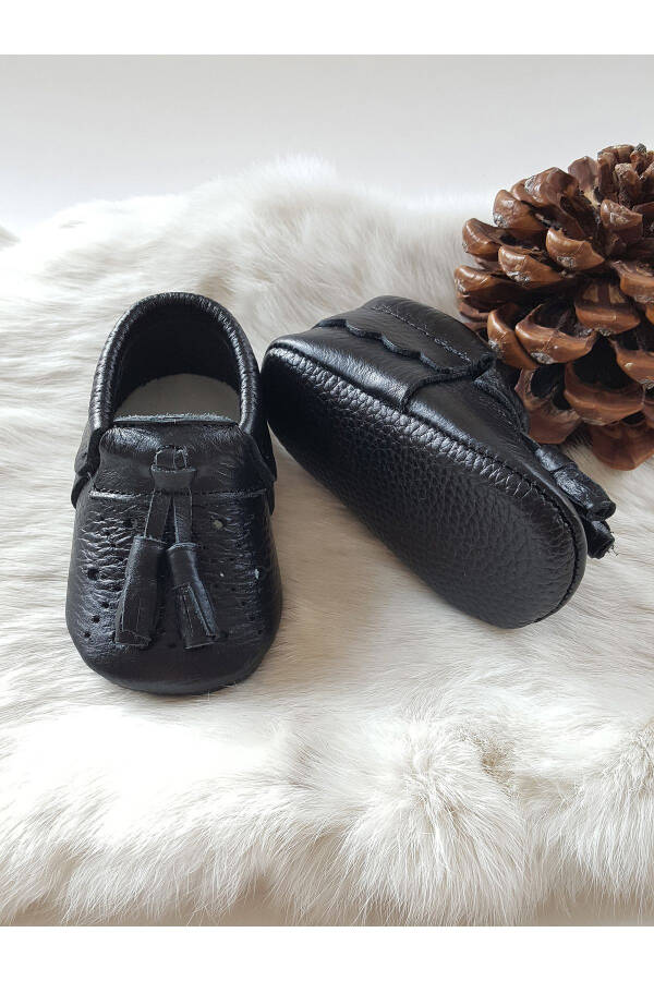 Axel Leather Baby Moccasins Black - 4