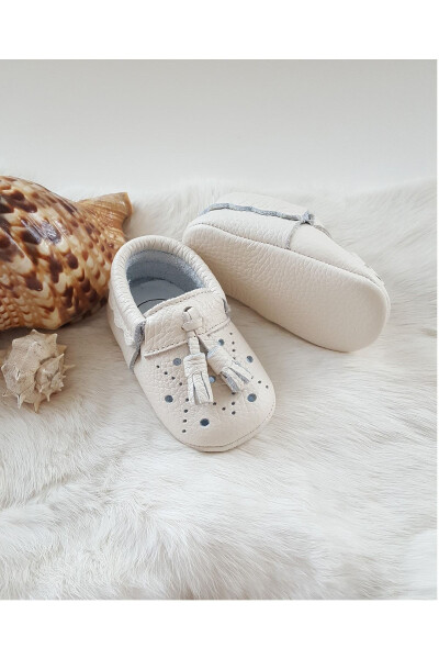 Axel Leather Baby Moccasins Cream - 3