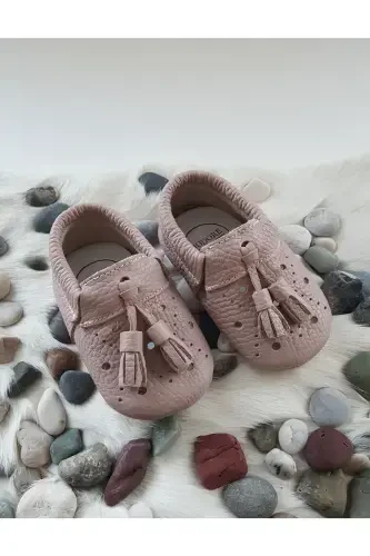 Axel Leather Baby Moccasins Mink Booties Shoes-Mink - 3