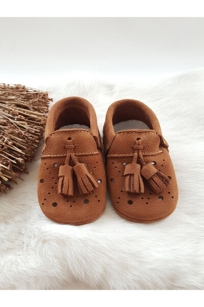 Axel Leather Baby Moccasins Taba Nubuck - 2