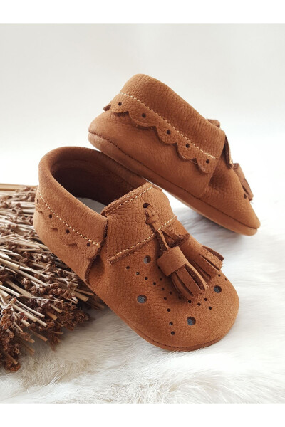 Axel Leather Baby Moccasins Taba Nubuck - 4