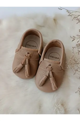 Axel Sade Mink Genuine Leather Baby Moccasin-Plain Mink 