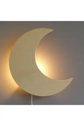 Ay Gece Lambası Çocuk Odası Bebek Odası Dekoratif Aydınlatma 30 Cm - Ahşap 