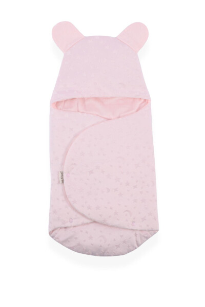 Ay Yıldız Desenli Bebek Kundak Ve Battaniye - Pembe - 5