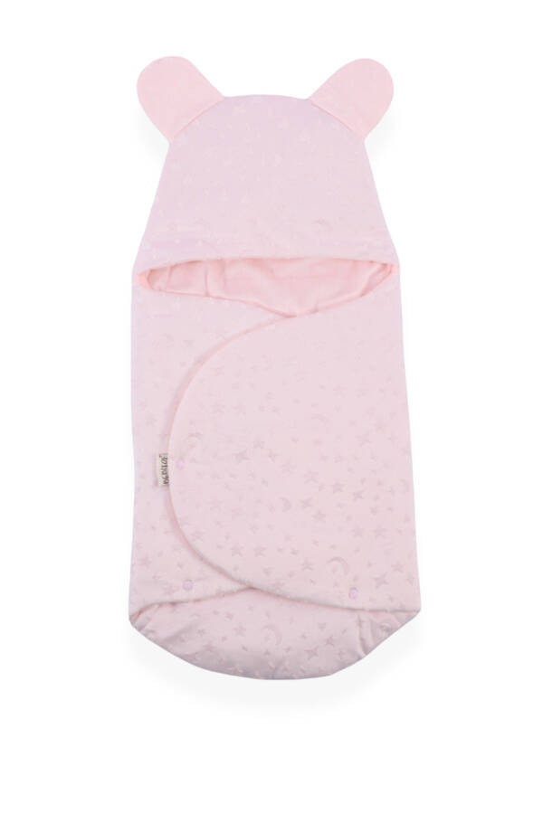 Ay Yıldız Desenli Bebek Kundak Ve Battaniye - Pembe - 5
