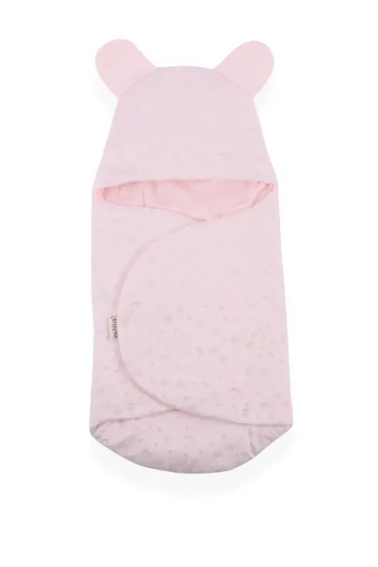 Ay Yıldız Desenli Bebek Kundak Ve Battaniye - Pembe - 1