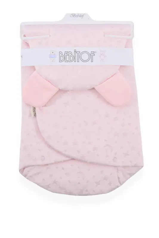 Ay Yıldız Desenli Bebek Kundak Ve Battaniye - Pembe - 4