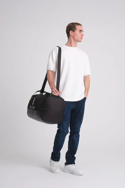 Ayakkabı Bölmeli Unisex Spor Fitness ve Seyahat Çantası-siyah - 6