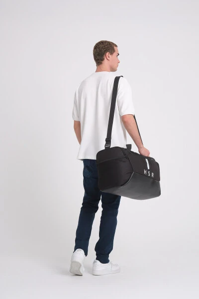 Ayakkabı Bölmeli Unisex Spor Fitness ve Seyahat Çantası-siyah - 7