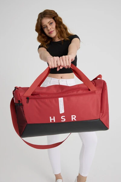 Ayakkabı Bölmeli Unisex Spor Fitness ve Seyahat Çantası-kırmızı - 6