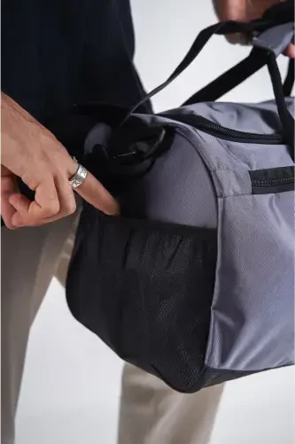 Ayakkabı Gözlü Havalandırmalı Gri Spor Fitness Ve Seyahat Çantası-GRİ - 8