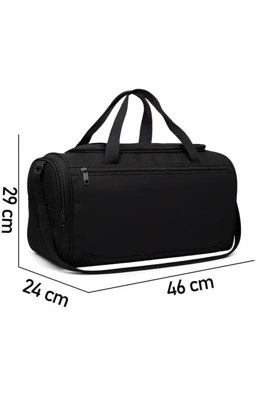 Orijinal Yazısız Unisex Ayakkabı Gözlü Havalandırmalı Spor, Gym, Fitness Çantası - Siyah - 6