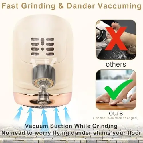 Electric Callus Remover for Feet, Portable Pedicure Kit Foot File Callus Remover, Rechargeable Waterproof Foot File for Foot Care Deadskin Remover with 9Head&LCD Display, Gold - HOXIDA (1)