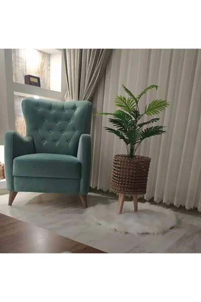 Ayaklı Hasır Saksılık, Hasır Örgü Saksılık, Tel Saksılık, Hasır Tel Saksılık-Doğal hasır halat rengi ve siyah tel - 15