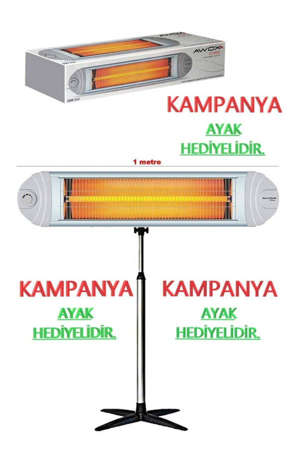 Ayaklı Soba- Ecotec 2500w Kızılötesi Isıtıcı-beyaz - 4