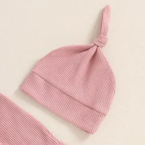 Ayalinggo Newborn Boy Girl Coming Home Outfit Baby Infant Sleeper Gown Nightgown Outfits Cute Fall Winter Pajamas and Hat - 3
