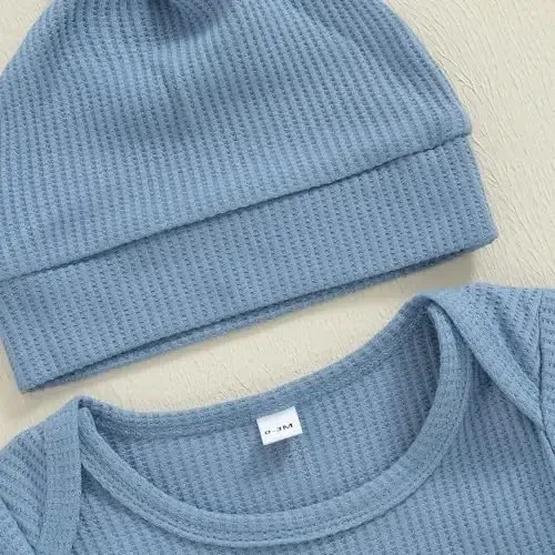 Ayalinggo Newborn Boy Girl Coming Home Outfit Baby Infant Sleeper Gown Nightgown Outfits Cute Fall Winter Pajamas and Hat - 4