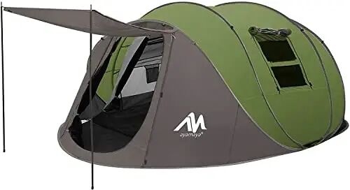 AYAMAYA Waterproof 4/6 Person Easy Pop Up Tents for Camping with Vestibule | Instant Setup, Double-layer Anti-condensation, Porch Poles Included, Large Size for Family Camping, Hiking, Travelling - ayamaya