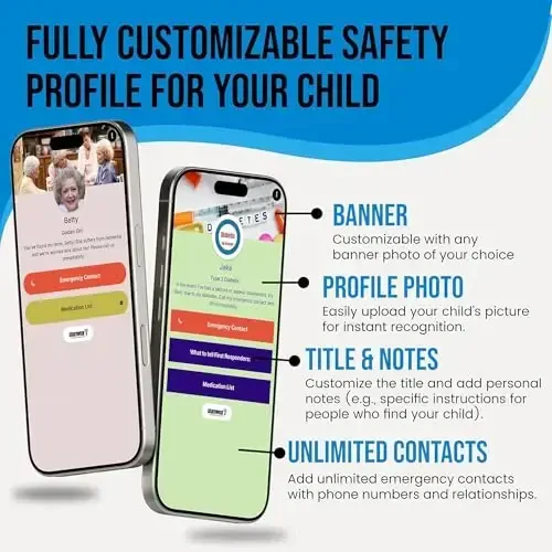 Adjustable Kids ID Bracelet – NFC Smart Safety Band with “Tap Here” Logo, Child ID Wristband for Nonverbal Kids & Medical Info, Waterproof Silicone, Not GPS, No Subscription - 4