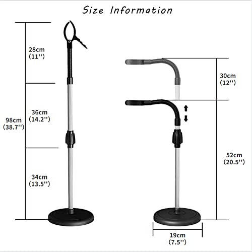 Amersis Hair Dryer Stand Holder 360 Degree Rotation Lazy Adjustable Height Hands-Free Compatible with Compact Styling Tools Blow Dryer Holder for Countertop - 1