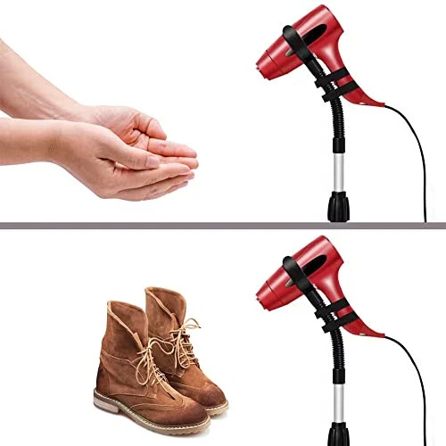 Amersis Hair Dryer Stand Holder 360 Degree Rotation Lazy Adjustable Height Hands-Free Compatible with Compact Styling Tools Blow Dryer Holder for Countertop - 6