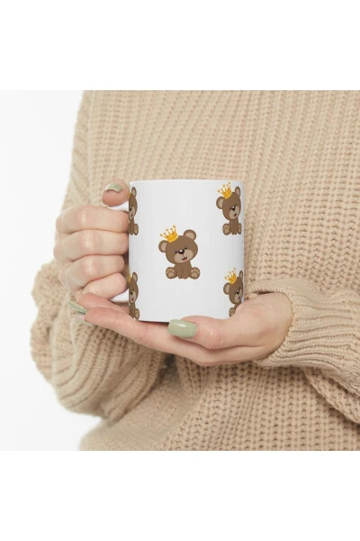 Aychiq Teddy Bear Bosilgan Kupa Bardak Seramik Qahva Mug - GENEL MARKALAR (1)