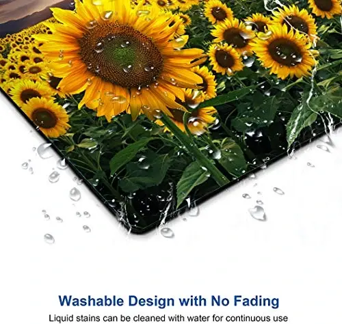 Sunflower Mouse Pad, Floral Square Mouse Pads Gift for Her, Mouse Mat Square Waterproof Mousepad Non-Slip Rubber MousePads for Office Laptop, 9.5