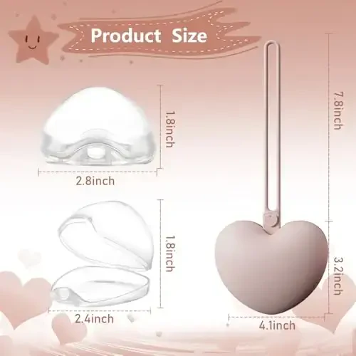 AYHIT 4pcs Pacifier Holder Case Set, 2pcs Silicone Portable Pacifier Pouch and 2pcs Transparent Pacifier Storage Container, Cute Heart Shape Pacifier Storage Case for Newborn Baby（Pink+Purple） - MODAZONE