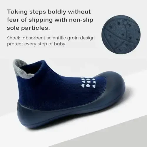 Bearbay Baby Sock Shoes Baby Walking Shoes Infant Non-Slip Breathable Slippers with Soft Rubber Sole Baby Boys Girls Sneakers - 2