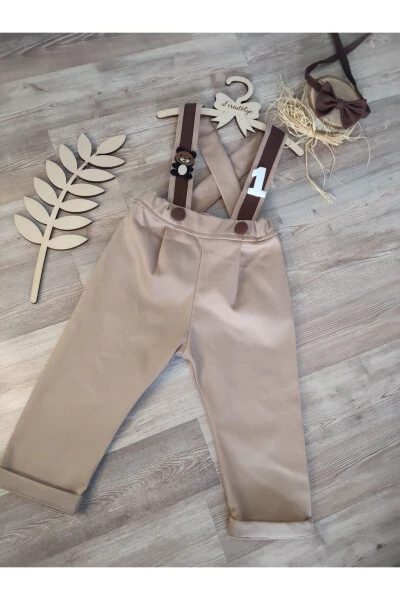 Ayıcık Konsepti Erkek Çocuk Salopet 1 Yaş Doğum Günü Kıyafeti - 2