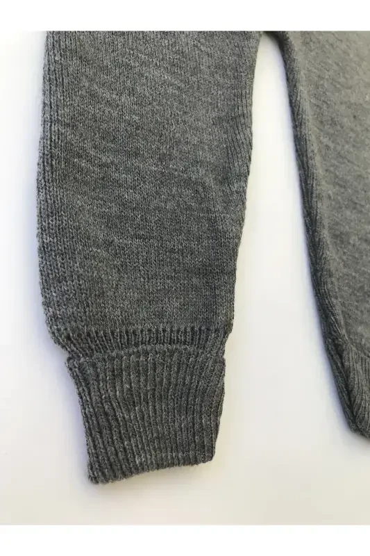 Ayıqchali tugmali chaqaloq bolalar triko tayt salopet - To'q kulrang - 3