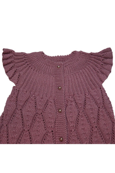 Aykırı Bebe Hand-Knitted Quince Leaf Motif Baby Vest - 3