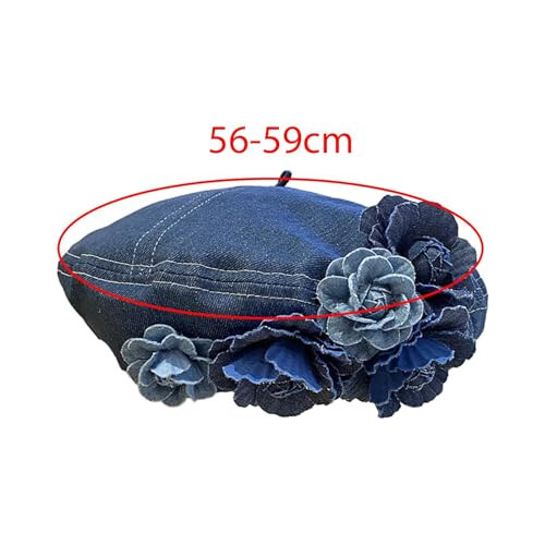 Aymzbd Women Beret Hat Painter Hat Costume Hat Denim Cap for Spring Camping Fall Festival - 4