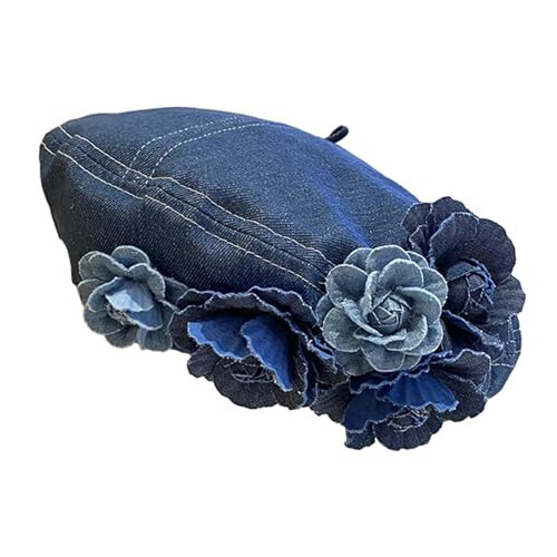 Aymzbd Women Beret Hat Painter Hat Costume Hat Denim Cap for Spring Camping Fall Festival - 5