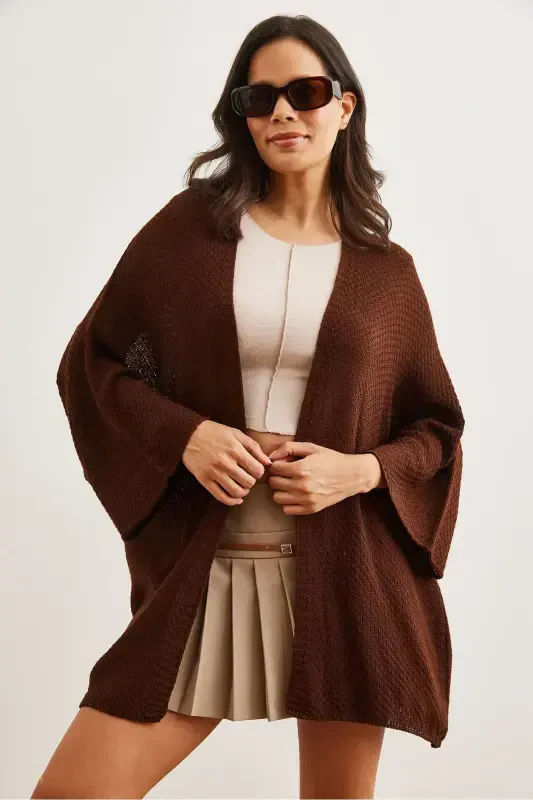 Ayol Achchiq Qahva Ko'rshapalak Bahor Cardigan HRK-19000057-Achchiq Qahva - 4