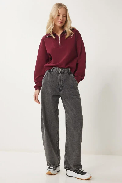 Ayol Antrasit Yuvilgan Baggy Jinsi OK00064 - Happiness İstanbul