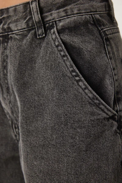 Ayol Antrasit Yuvilgan Baggy Jinsi OK00064 - 3