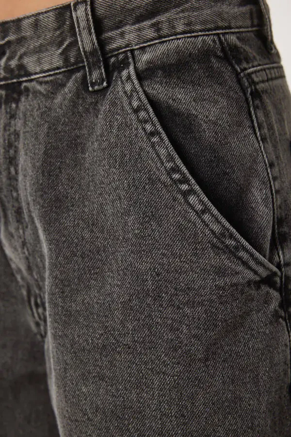 Ayol Antrasit Yuvilgan Baggy Jinsi OK00064 - 3