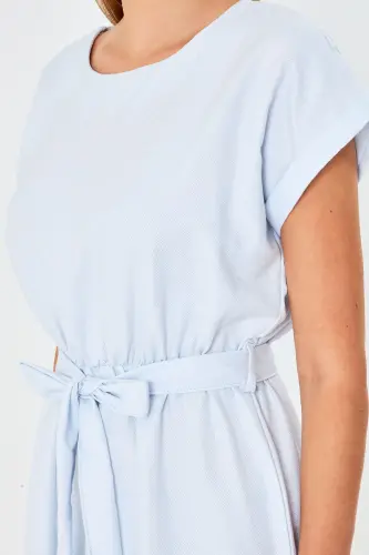 Ayol Bebe Moviy Beli Rezinkali Bog'lamali Ko'ylak ARM-18Y001133-Bebe Moviy - 4