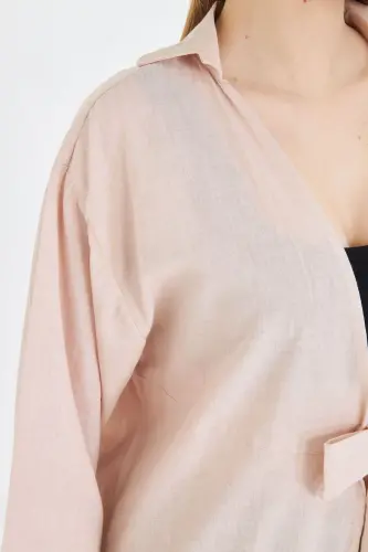 Ayol bej oldidan bog'ib bog'lamalı ingich paxta mato midi bo - ARMONIKA (1)