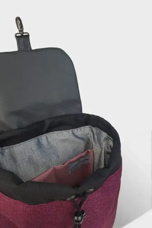 Ayol Binafsha Qo'lda Yasalgan Ryukzak - Binafsha - 4